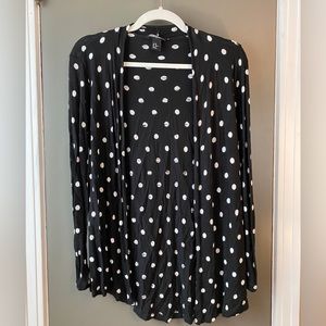 Black & White Polka Dot Jersey Cardigan